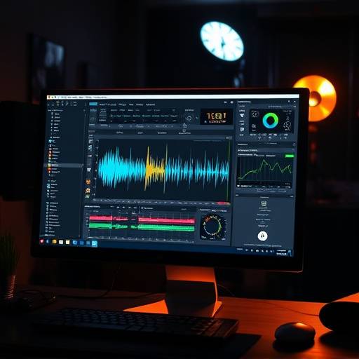 Software de design de som em um computador